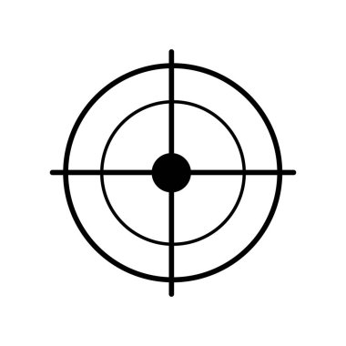 Hedef simge vektör çizimi beyaz üzerine izole edildi