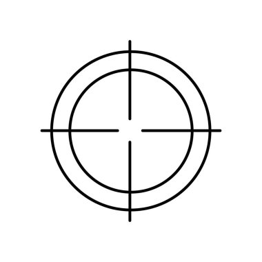 Hedef satır simgesi vektör çizimi beyaz üzerine izole edildi