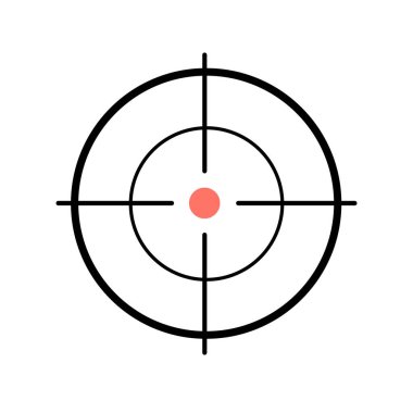 hedef simge vektör çizimi beyaz üzerine izole edildi