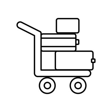 Otel bagaj hattı uygulama simgesi beyaz arkaplanda izole edildi