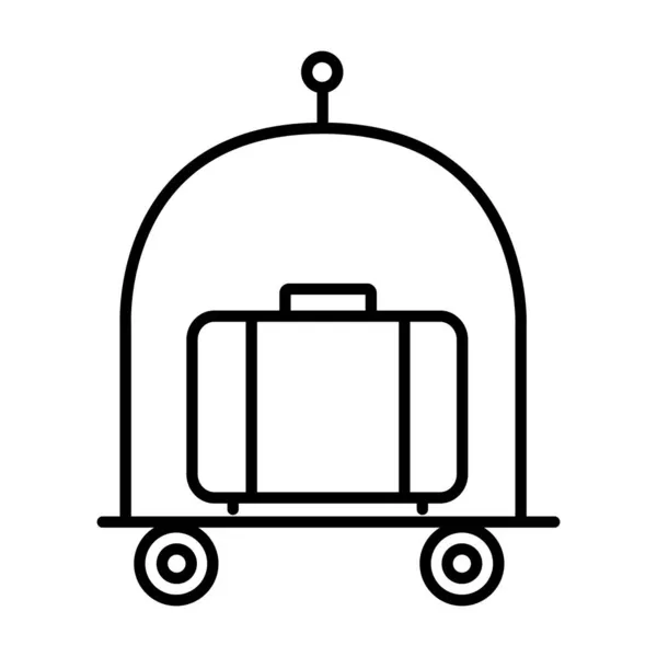 Иконка приложения линии багажа отеля на белом фоне — стоковый вектор