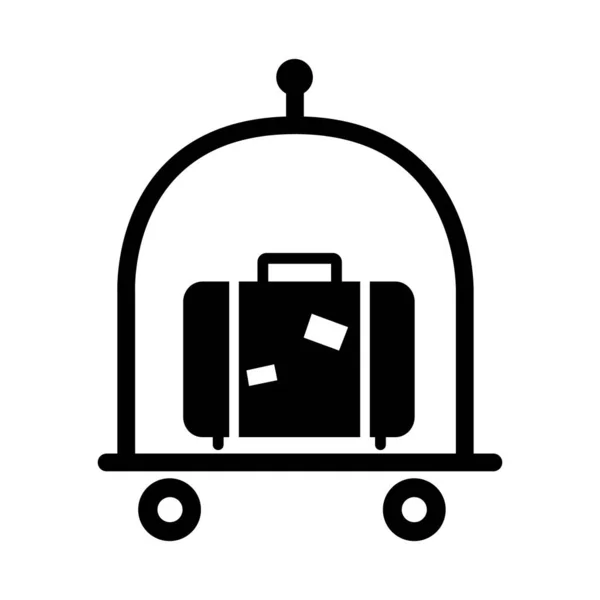 Иконка приложения линии багажа отеля на белом фоне — стоковый вектор