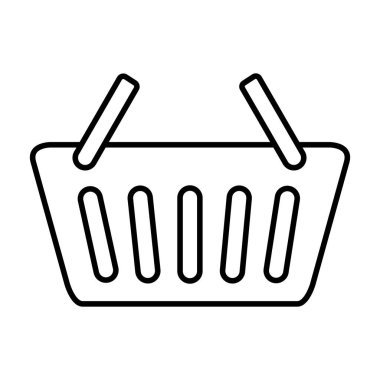 Basket çizgisi düz vektör simgesi düz vektör pazar düz vektörü satın al