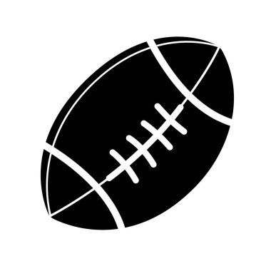 Rugby topu simgesi beyaz bir arka plan vektöründe izole edilmiş futbol topu
