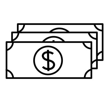 Para hattı dolar düz ikon vektör çizimi izole