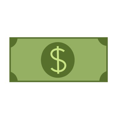 Kağıt para dolar düz moda ikon vektör illüstrasyonu izole