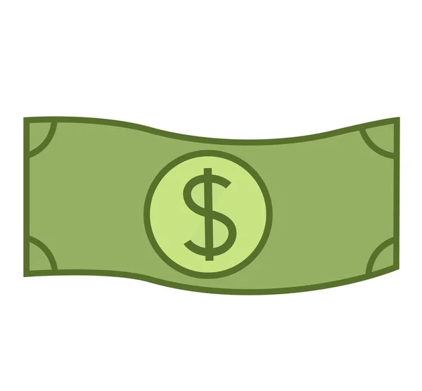 Паперові гроші долар плоский модний значок Векторні ілюстрації ізольовані — стоковий вектор