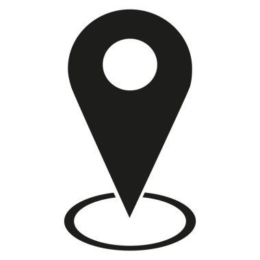 Beyaz arkaplanda renkli pin haritası simgesi izole edildi