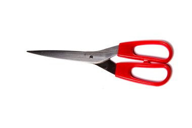 makas-elle işletilen kesme aletleri vardır. makas, çeşitli ince malzeme kesim için kullanılır. nesnenin gölgeler olmadan beyaz zemin üzerine izole.