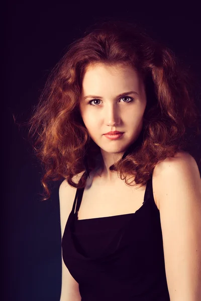 Beautiful Woman with Long Curly Hair — Stock Photo, Image