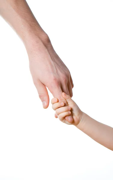 Дети и человек руки изолированы на белом — стоковое фото