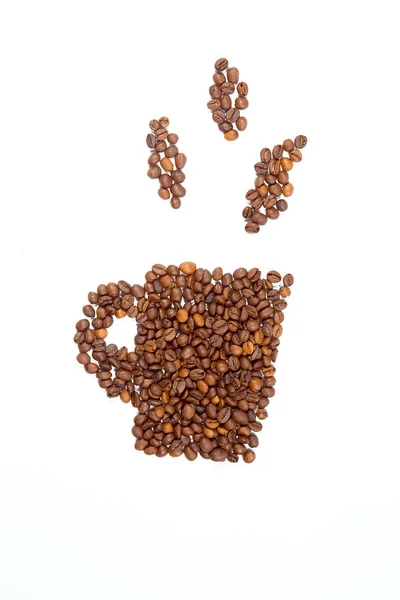 Coffee cup image made up of beans — Stock Photo, Image
