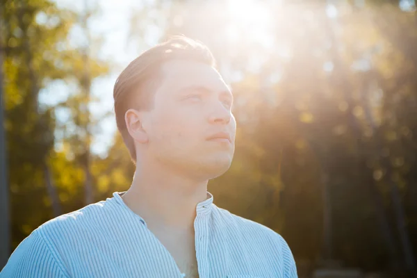 Close up man portrait outdoor — Stock Photo, Image