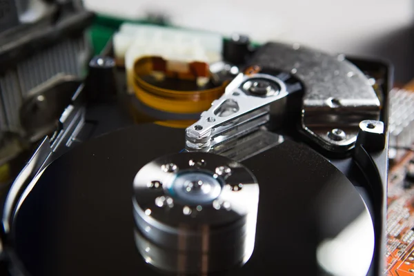 Close up of hard disk with abstract reflection — Stock Photo, Image