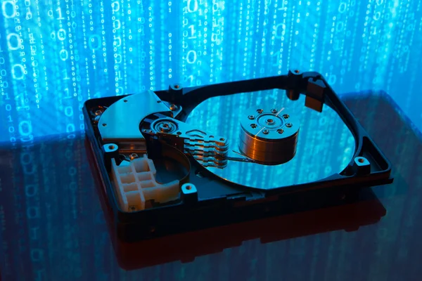 Close up of hard disk with abstract reflection — Stock Photo, Image