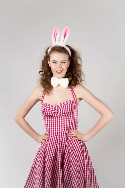 Sexy girl wearing easter bunny costume — Stock Photo, Image