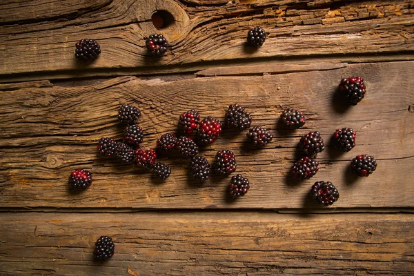 Sweet fresh blackberry in the wood bawl — Stock Photo, Image