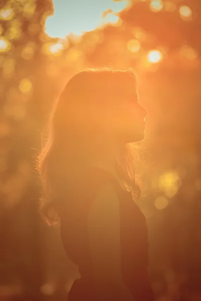 Retrato de uma bela menina da moda sexy em um vestido vermelho sobre a natureza do parque, com cabelo escuro e um cinto de couro — Fotografia de Stock