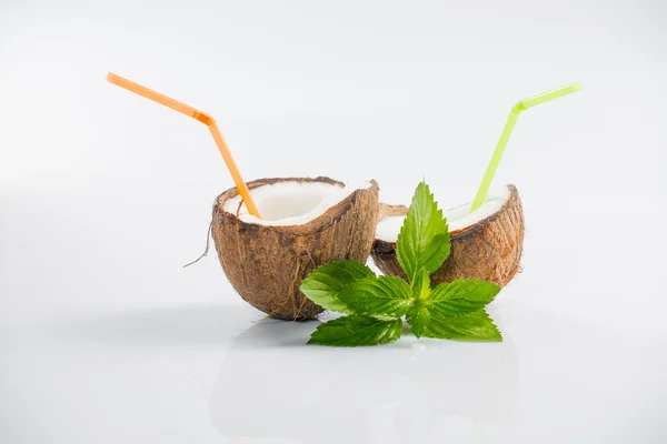 Coconut cocktail on white background — Stock Photo, Image