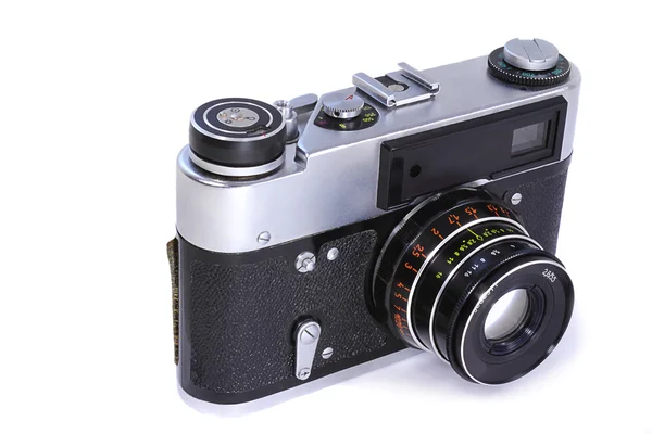 Κινηματογραφική κάμερα σε λευκό φόντο — Φωτογραφία Αρχείου