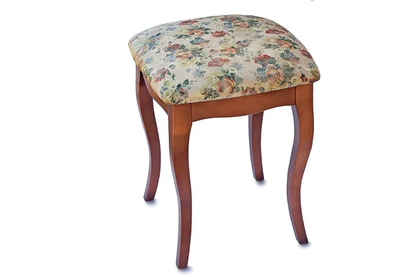 Convenient stool with the seat upholstered with a gobelin. — Stock Photo, Image