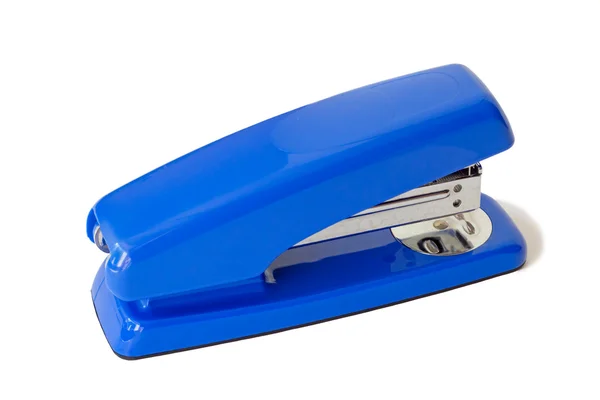 Stapler for papers of bright blue color — Stock Photo, Image