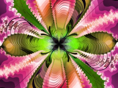 Açık arkaplanda fraktal çizgiler güzel bir çiçek deseni oluşturur.