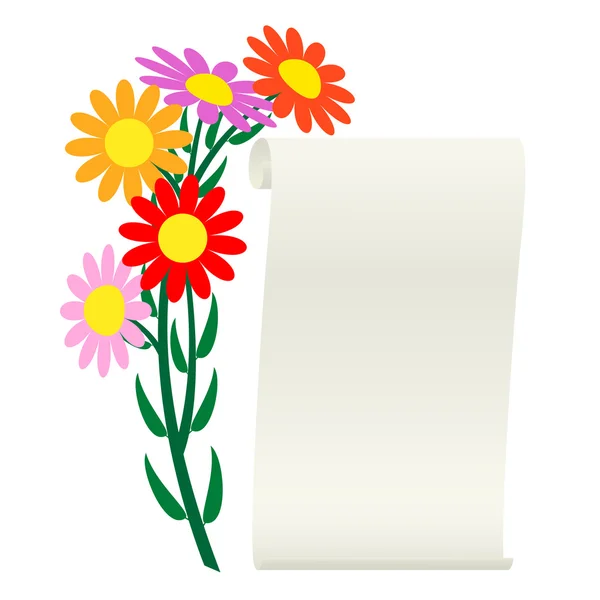 Flower and scroll. — Stock Vector