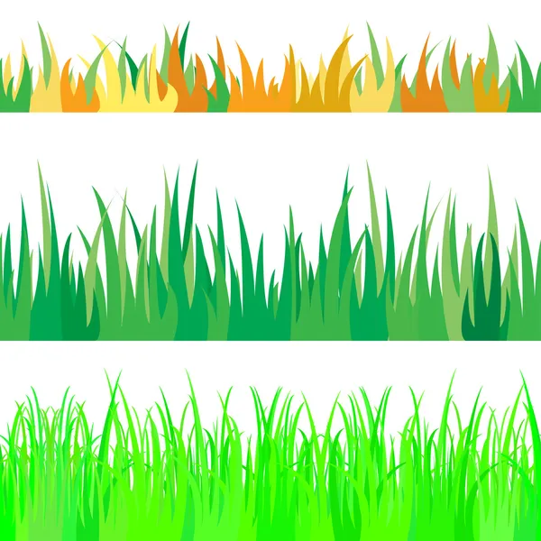 Set of seamless the grass. — Stock Vector