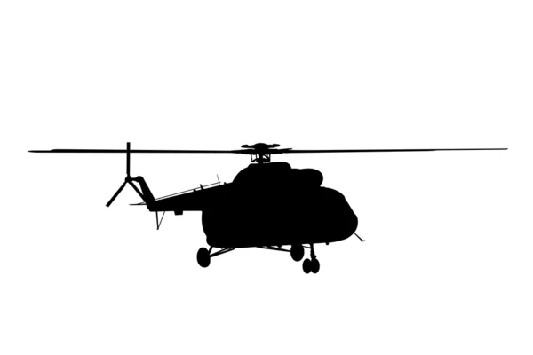 Silhouet van de helikopter. — Stockvector