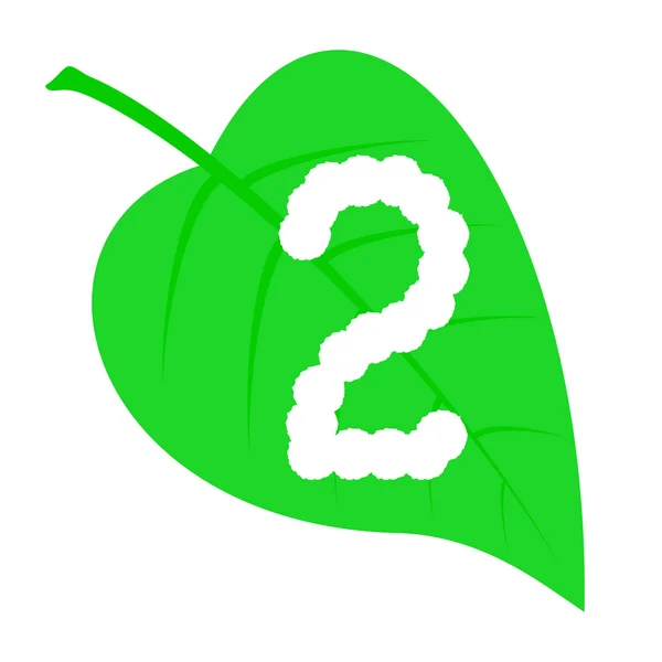 Figur zwei auf einem grünen Blatt. — Stockvektor