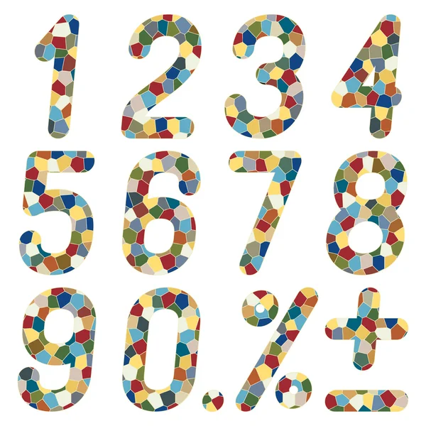 Set of numbers of mosaics. — Stock Vector