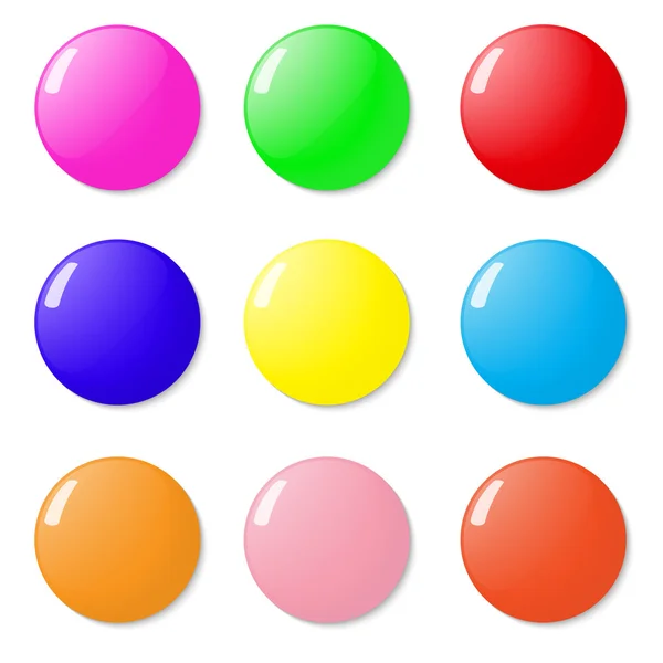 Magnets, buttons color on a white background. — Stock Vector