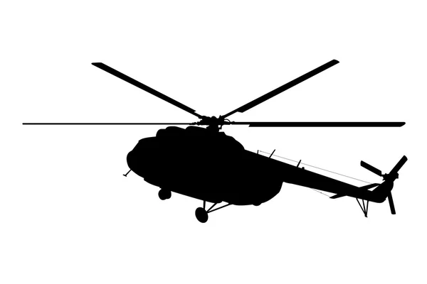 Silhouette of the helicopter. — Stock Vector