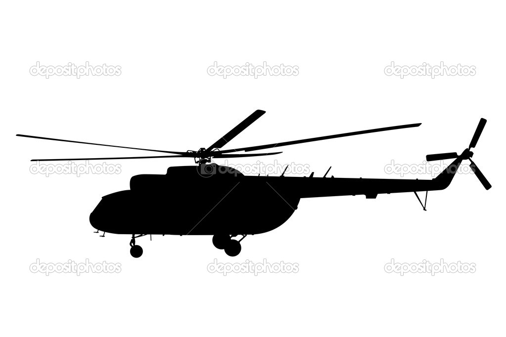 Silhouette of the helicopter.