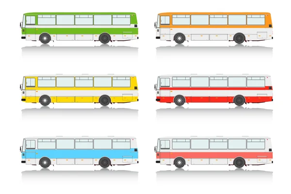 Imposta bus su sfondo bianco . — Vettoriale Stock