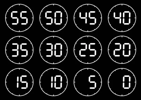 Een set pictogrammen stopwatch. De vectorillustratie. — Stockvector