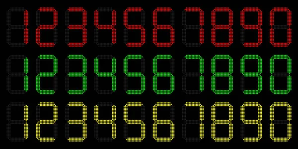 Elektronisch scorebord met een set cijfers. — Stockvector