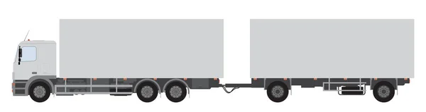 Color image of a freight road train. Vector illustration. — стоковый вектор