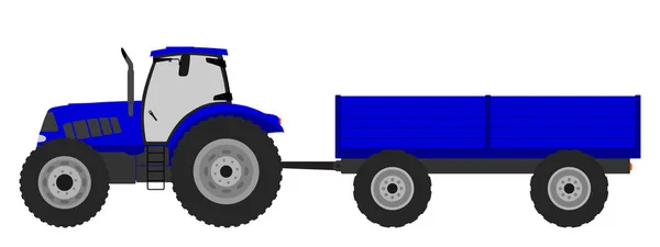 Color image of a tractor with a trailer. — Stock Vector