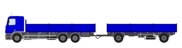 Color image of a freight road train. Vector illustration. — стоковый вектор
