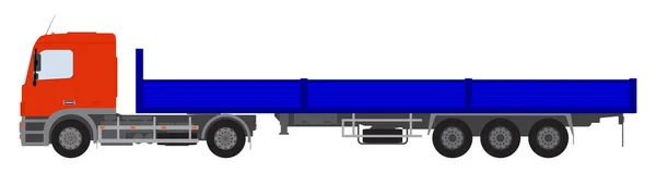 Image en couleur d'un train routier de marchandises. Illustration vectorielle. — Image vectorielle