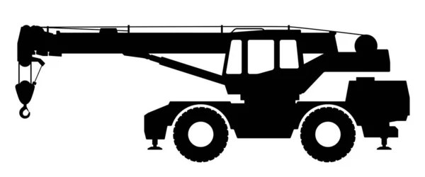 Силуэт крана на белом фоне. — стоковый вектор