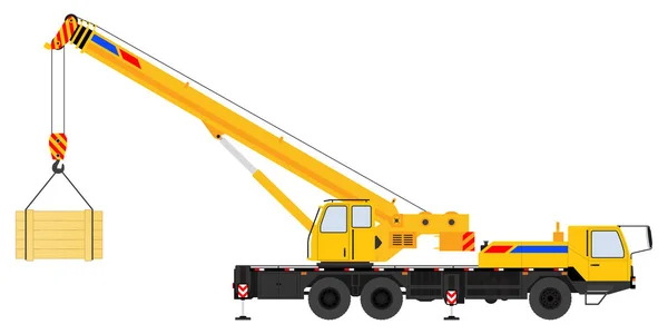 Color image of a crane with a load. — Stock Vector