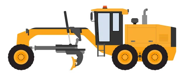 Color image of a motor grader on a white background. — Stock Vector