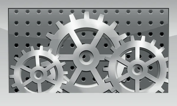 Icono de rueda dentada de metal — Vector de stock