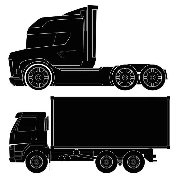 Conception de silhouettes de voiture, camion, automobile, véhicule, isolé — Image vectorielle