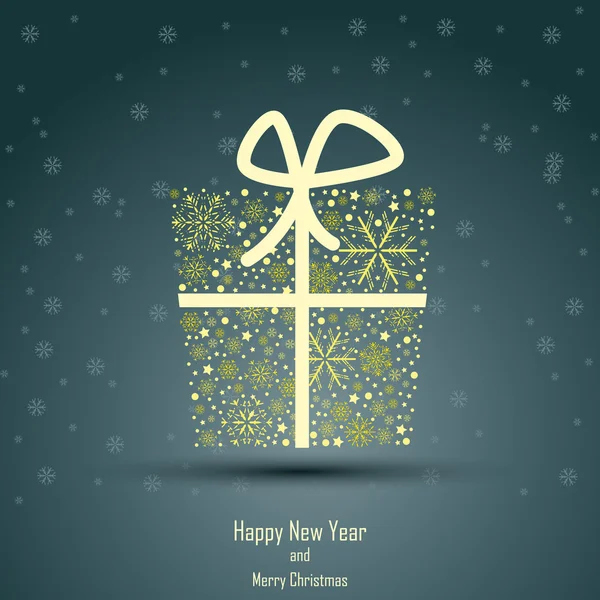 Diseño de Año Nuevo 2014 y caja de Feliz Navidad — Vector de stock