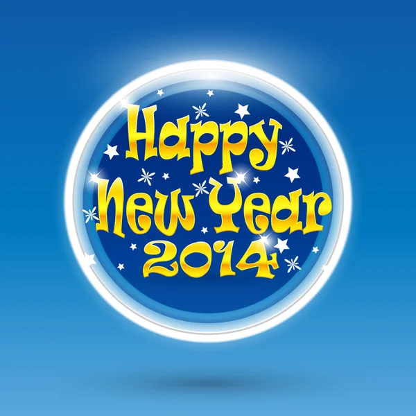 Año Nuevo 2014 postal, folleto en círculo, juguete — Vector de stock