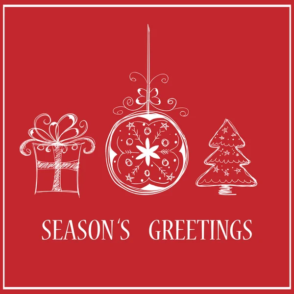 Año Nuevo 2014 y Feliz Navidad postal con greetin de temporada — Vector de stock